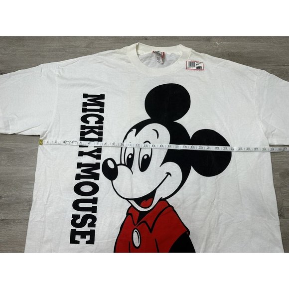 VTG New 90s Disney Designs Mickey Mouse T-Shirt Big Face Double Sided USA 4XL - Picture 6 of 7